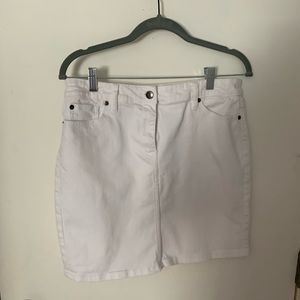 Jcrew white denim mini skirt